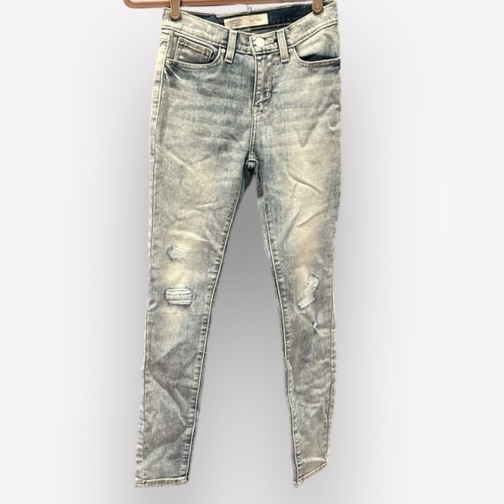 🍻🐯🐠Levi’s Super Skinny denim jeans light wash blue distressed 14 girls BUDGET